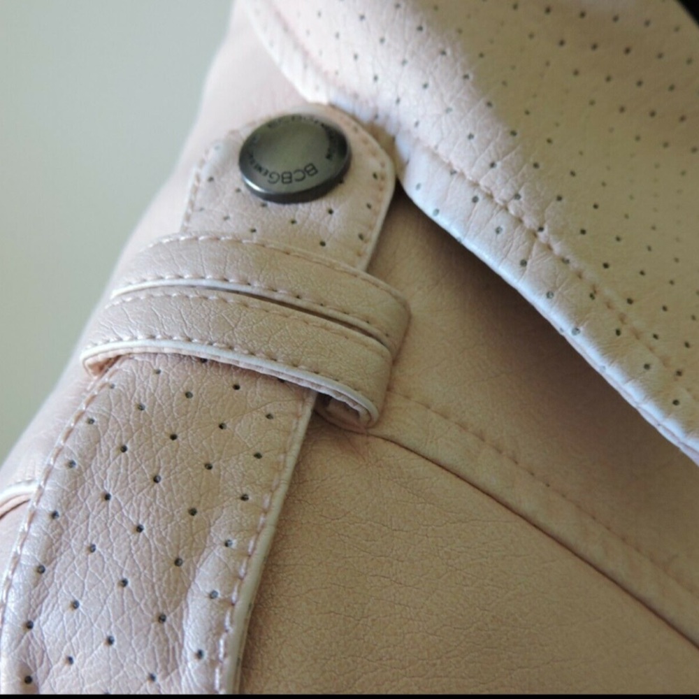 BCBGeneration Pink Faux Leather Cropped Jacket XS - Picture 6 of 8